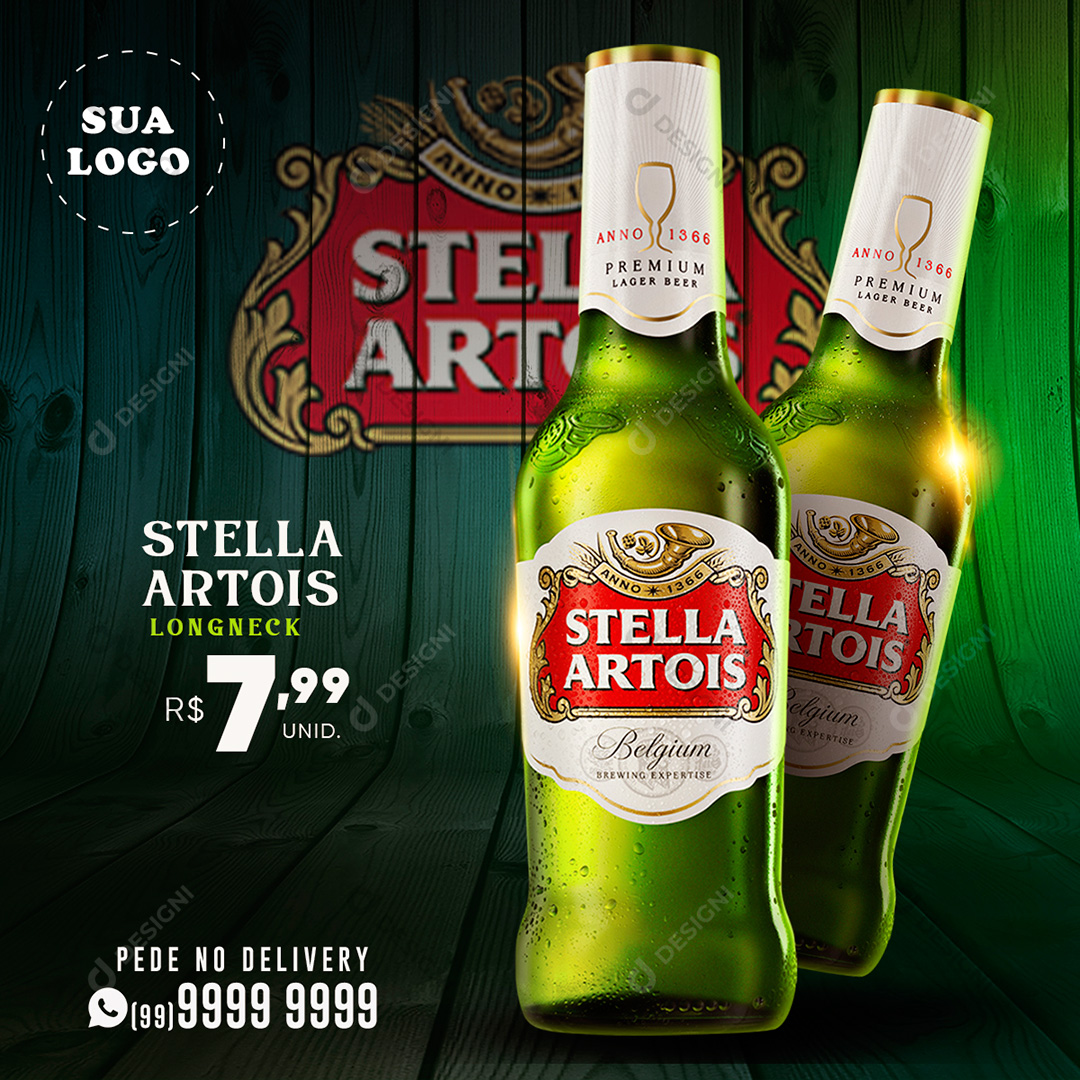 Cerveja Stella Artois Bares Social Media PSD Editável