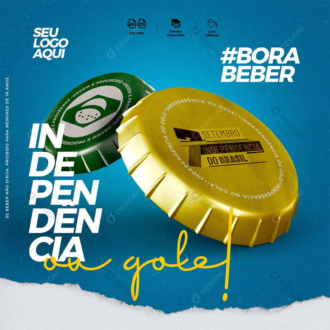 Post Distribuidora Independência ou Gole Cerveja Social Media PSD Editável