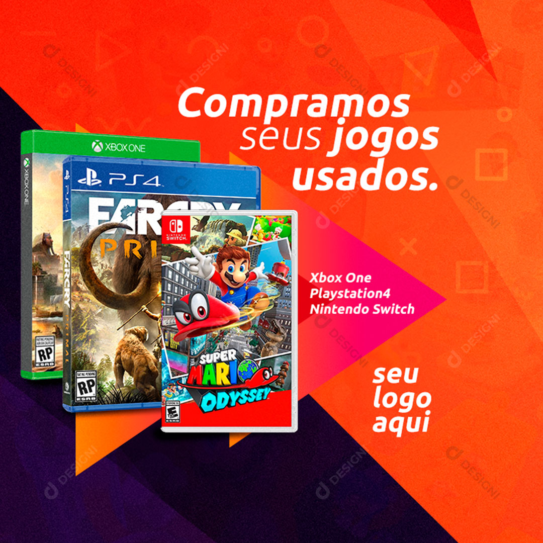 Compramos Seus Jogos Usados Social Media PSD Editável