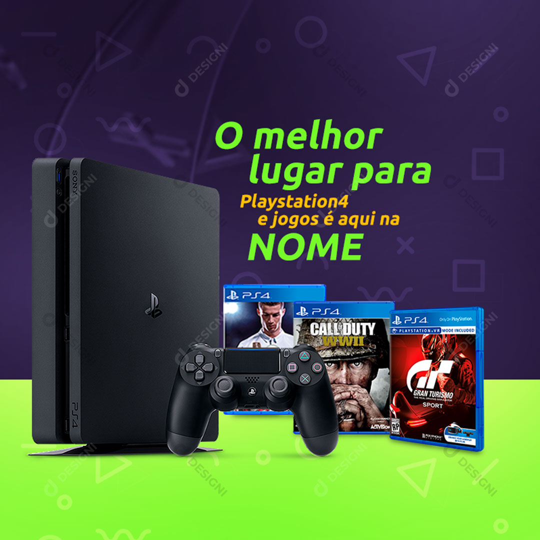 Post Gamer O Melhor Lugar Para PS4 Social Media PSD Editável