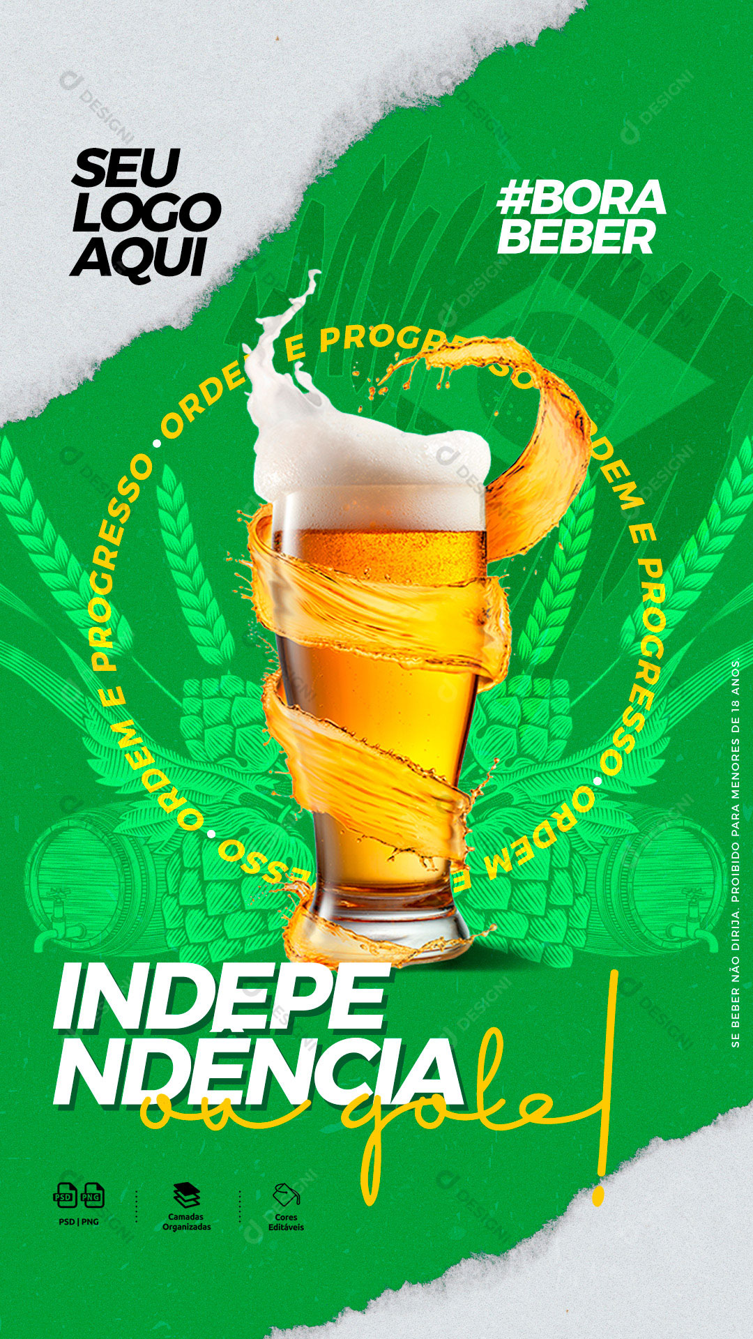 Post Story Distribuidora Independência ou Gole Cerveja Social Media PSD Editável