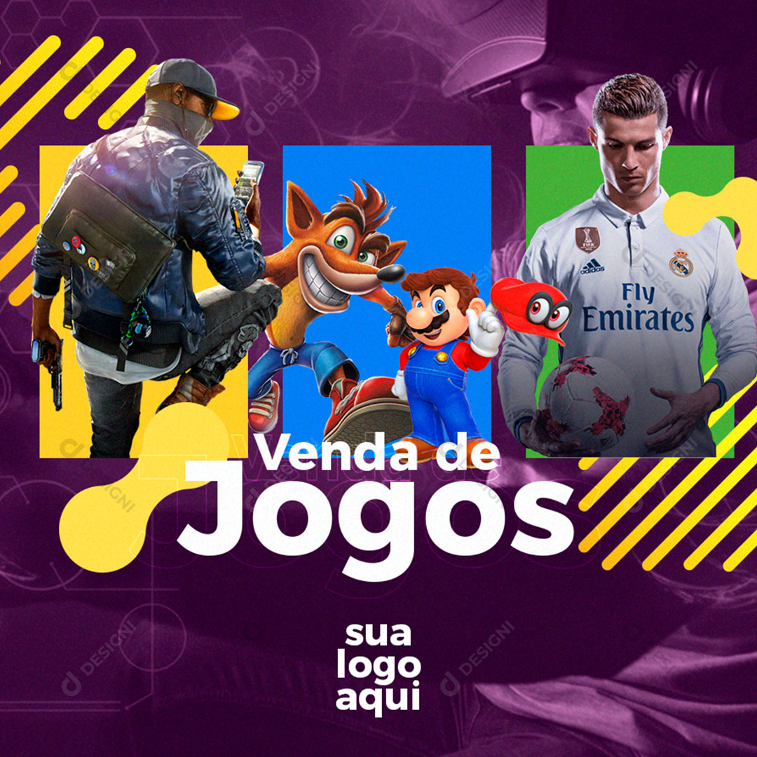 Post Loja Gamer Venda de Jogos Social Media PSD Editável