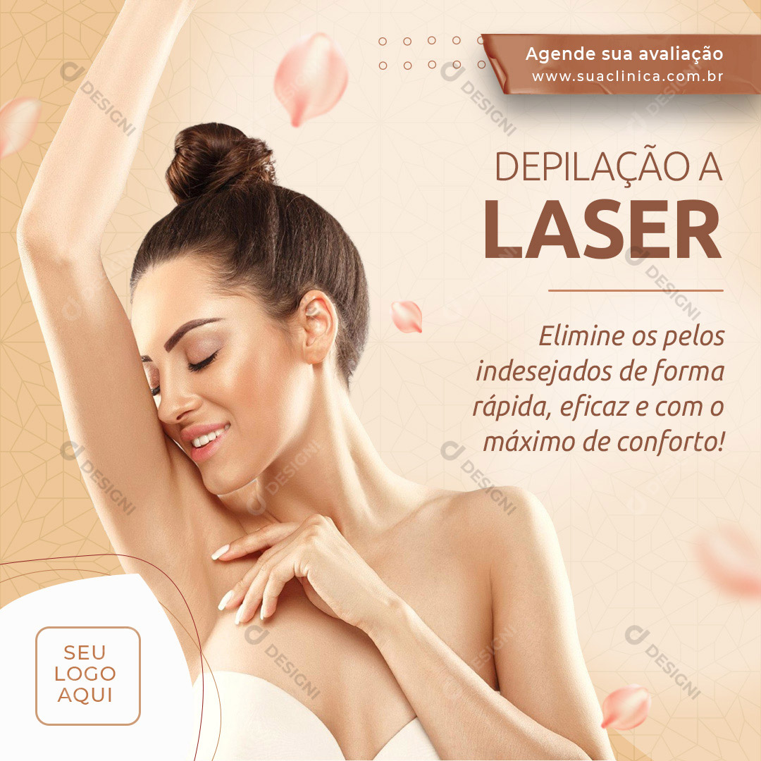 Depilação A Laser E Seus benefícios Social Media PSD Editável