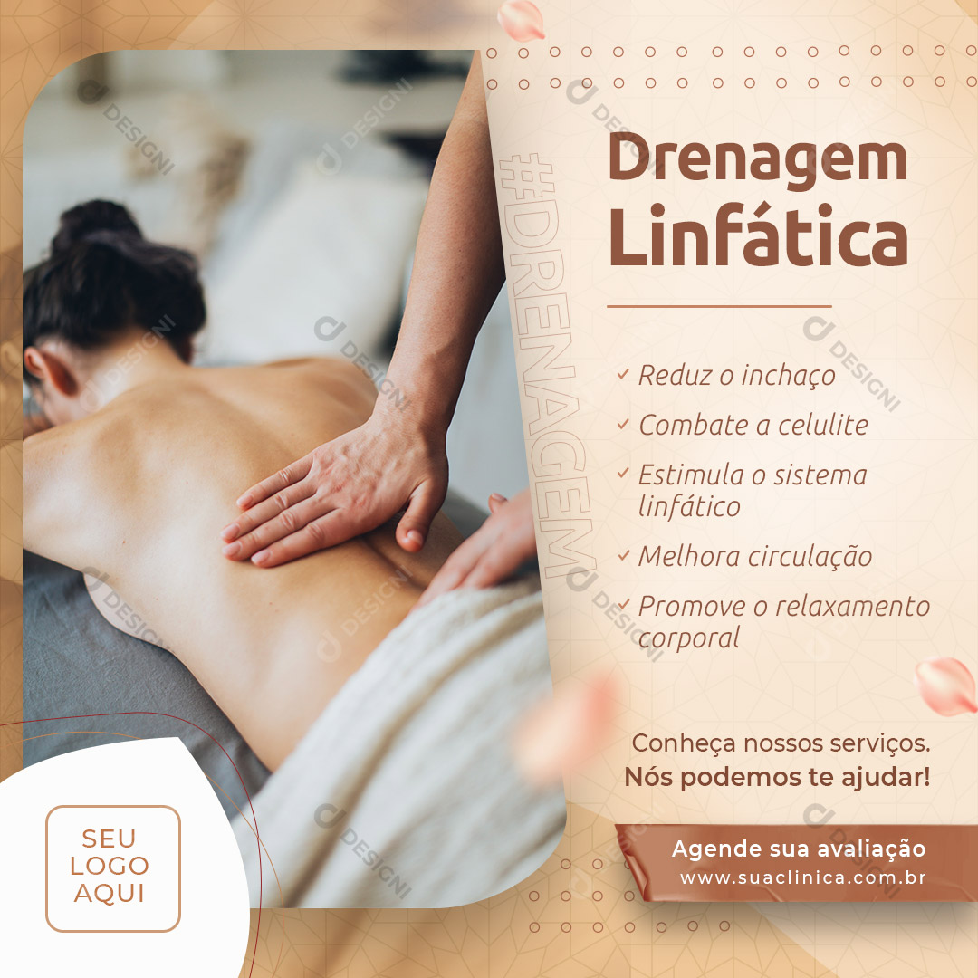 Drenagem Linfática Social Media PSD Editável