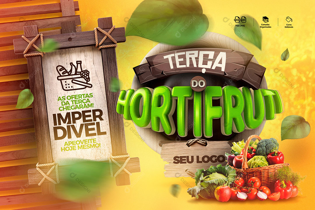 Post Banner Terça do Hortifruti Social Media PSD Editável