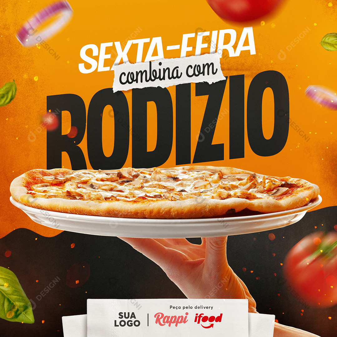 Sexta Feira Combina com Rodízio Social Media PSD Editável