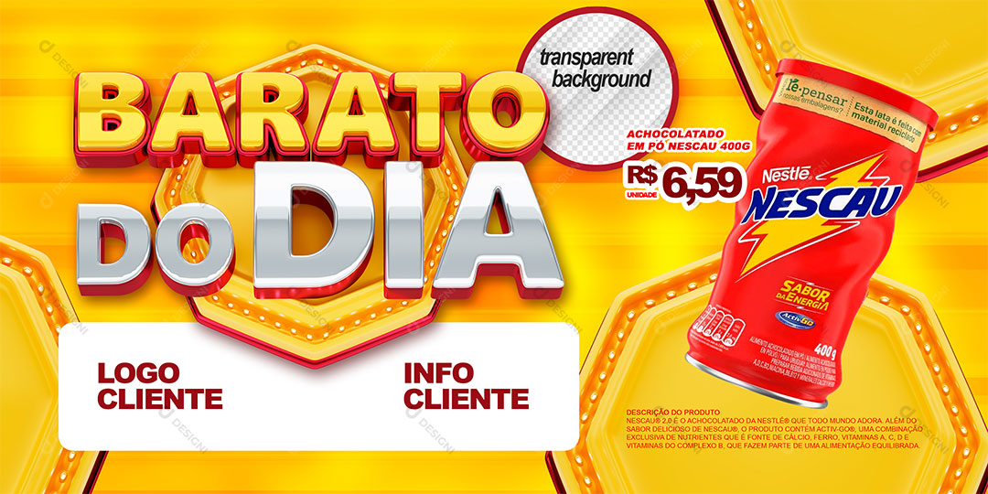Post Banner Supermercado Barato Todo Dia Produto Social Media PSD Editável