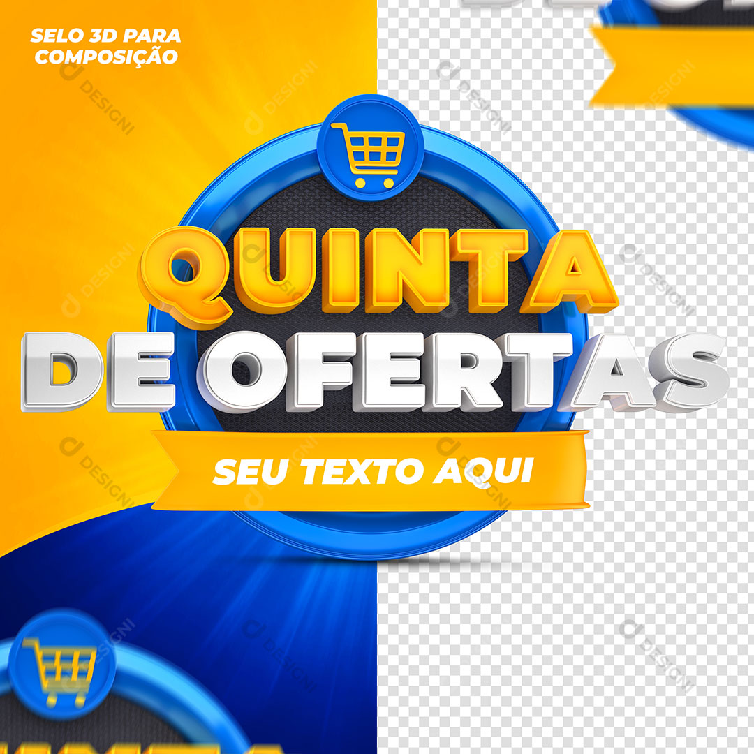 Quinta de Ofertas Selo 3D Para Composição PSD Editável