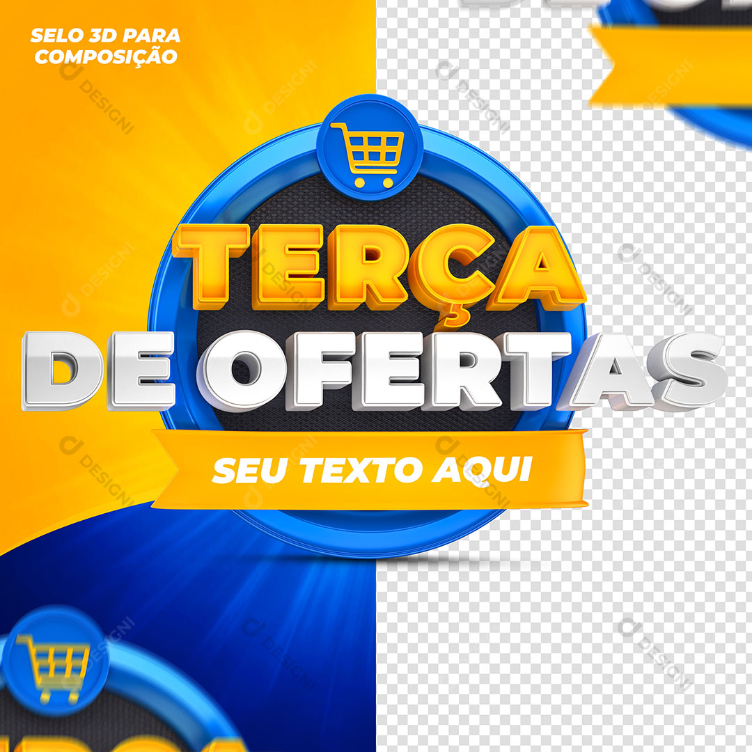Terça de Ofertas Selo 3D Para Composição PSD Editável