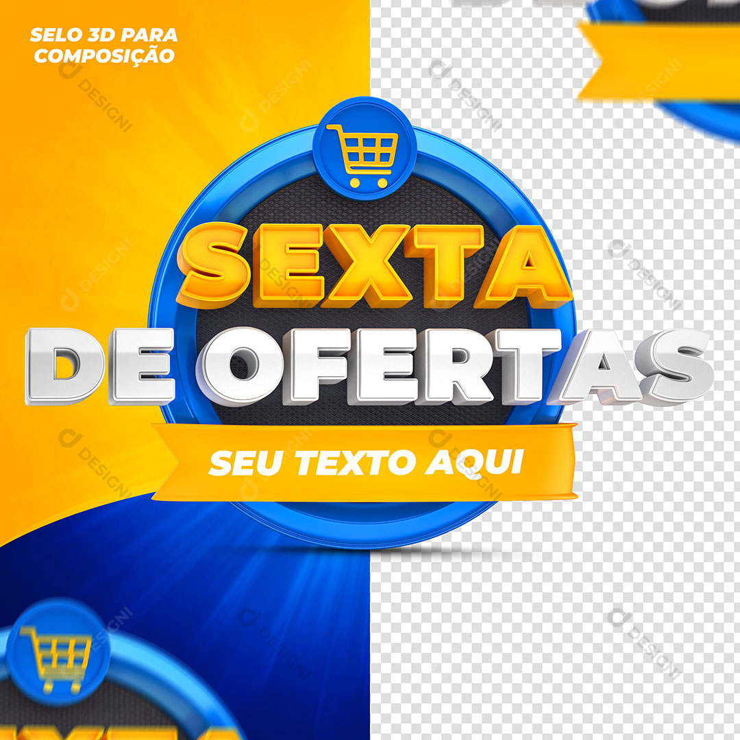 Sexta de Ofertas Selo 3D Para Composição PSD Editável