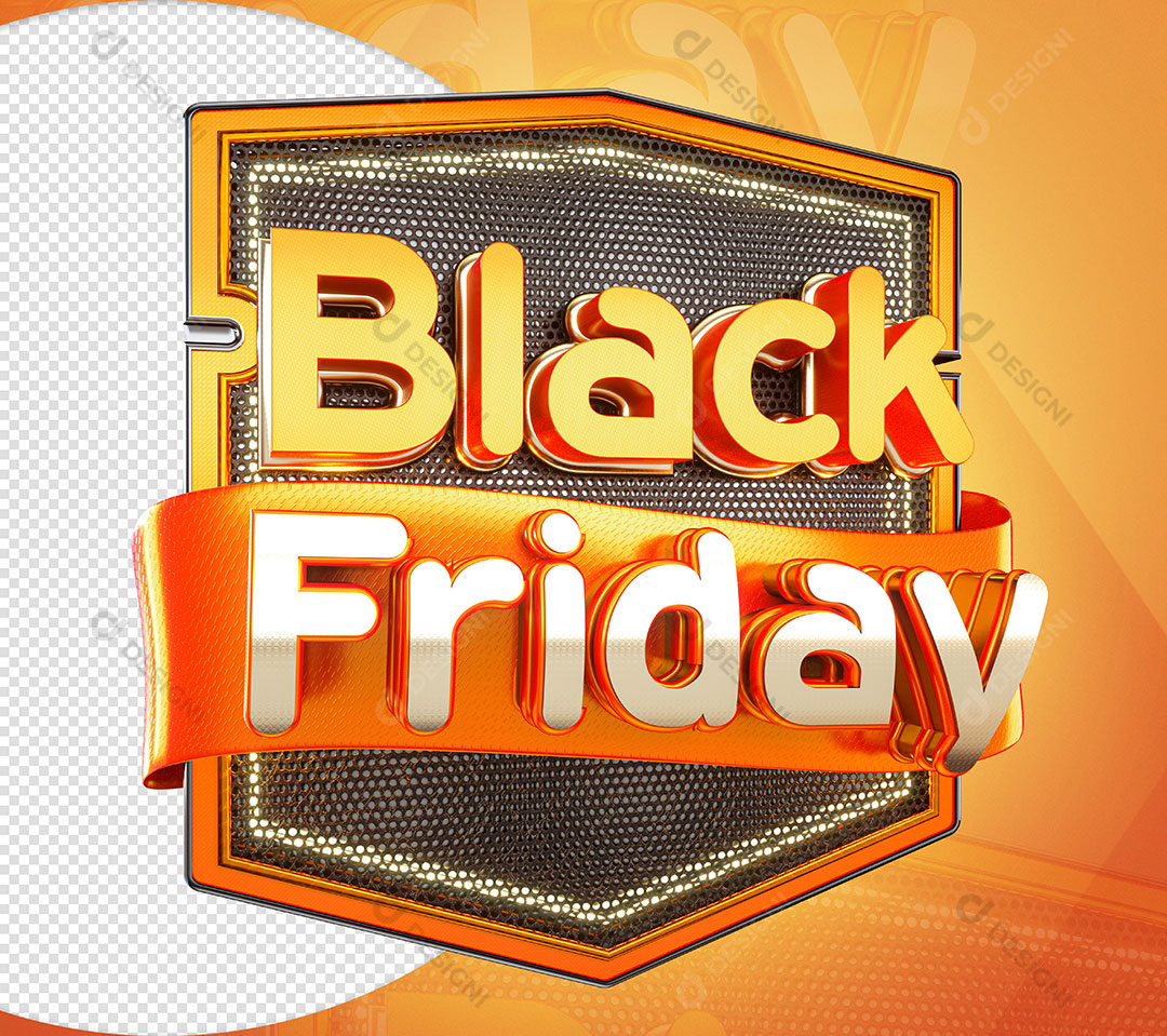 Black Friday Selo 3D Para Composição PSD