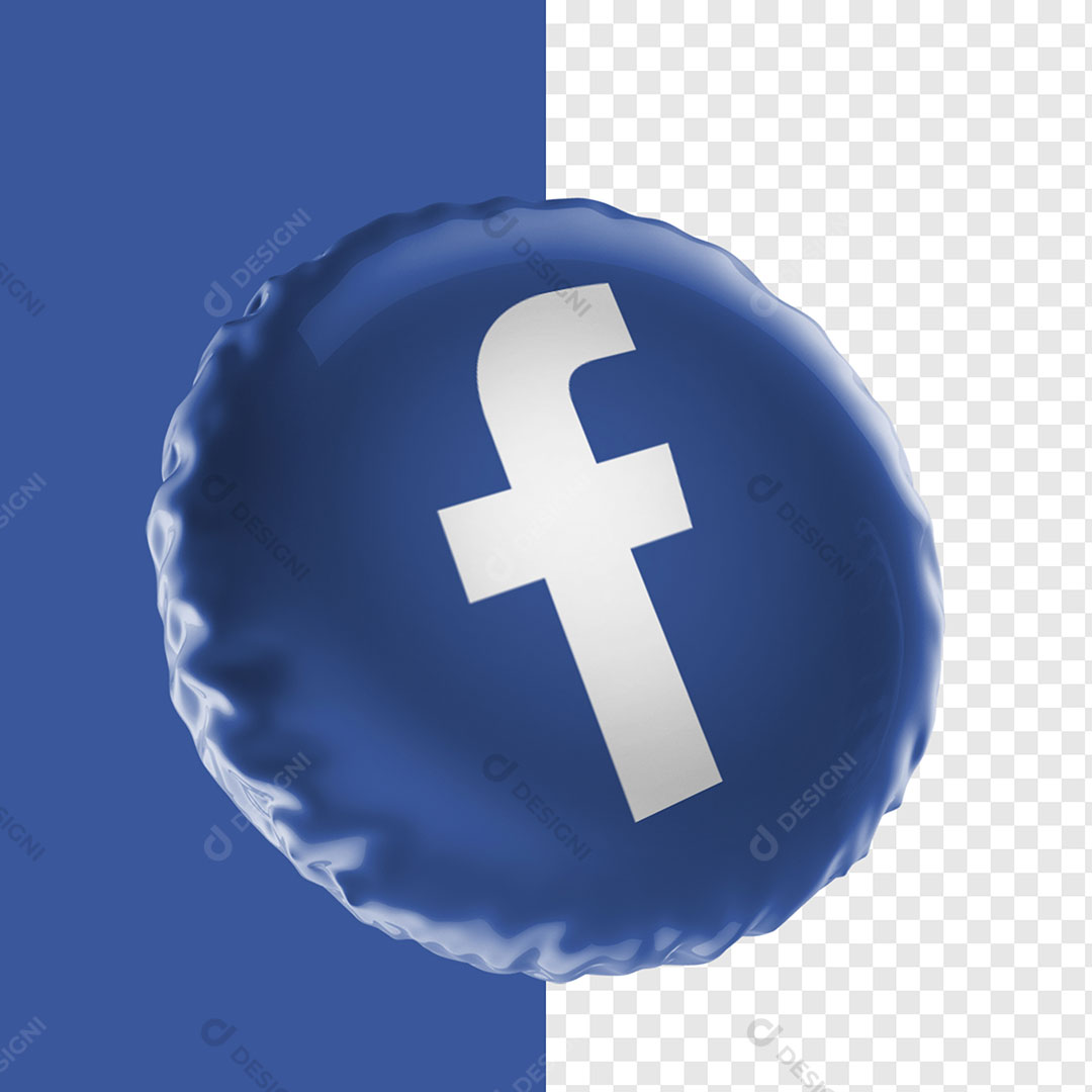 Ícone 3D Facebook Para Composição PNG Transparente Sem Fundo