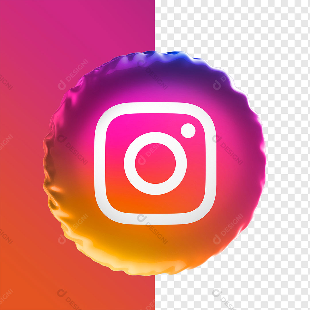 Ícone 3D Instagram Redes Sociais  PNG Transparente Sem Fundo