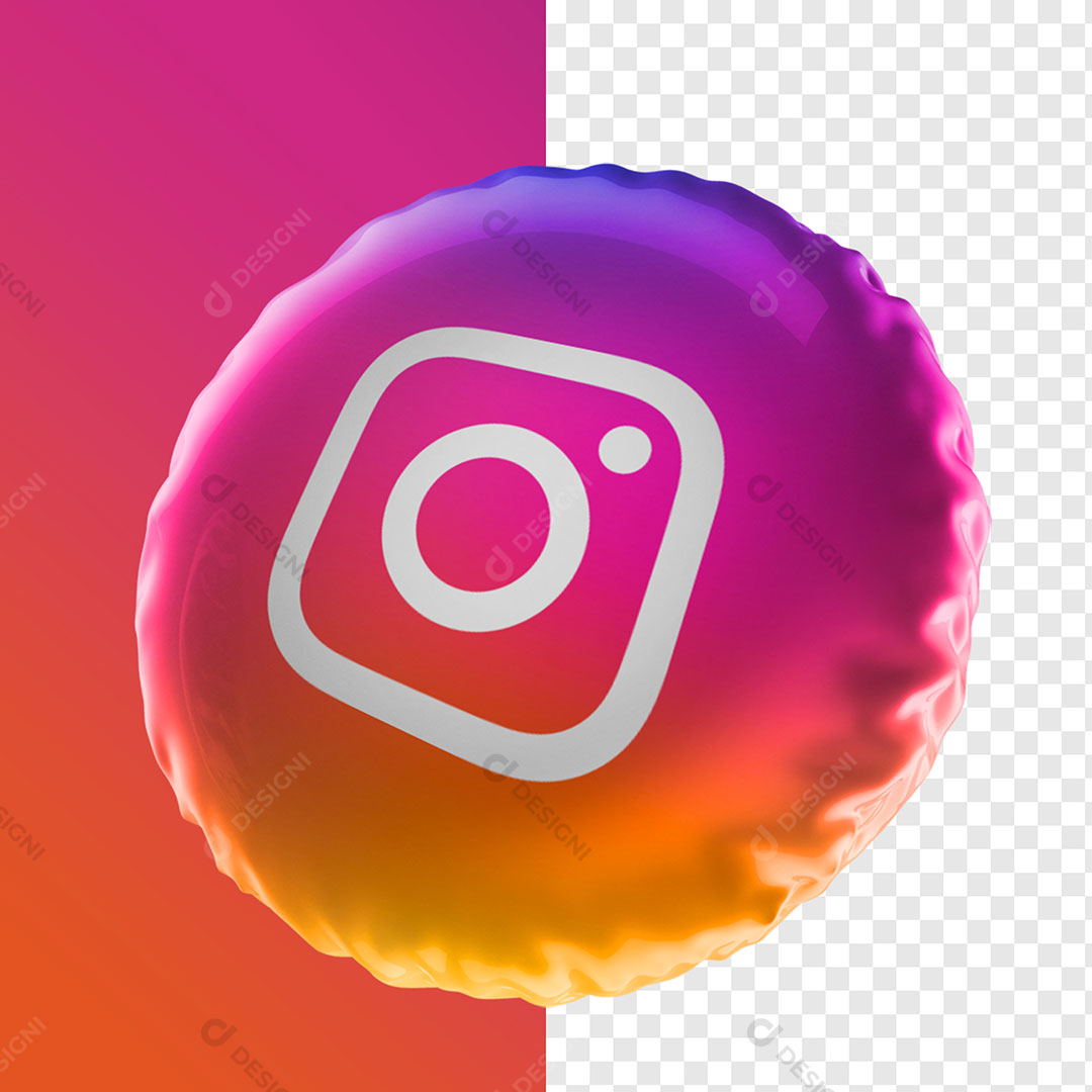 3D Icon Instagram Social Media PNG Transparent No Background