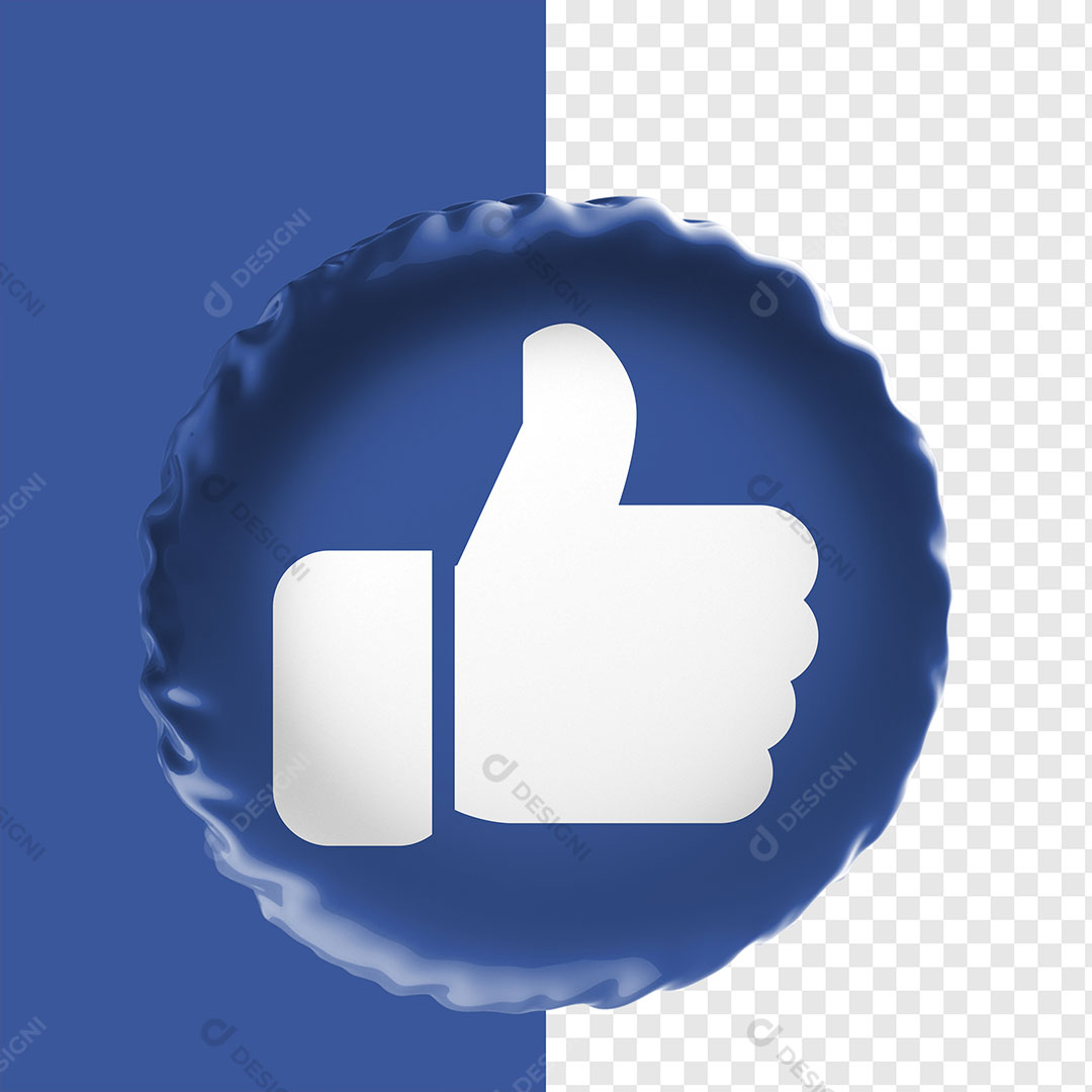 Ícone 3D Like Facebook PNG Transparente Sem Fundo