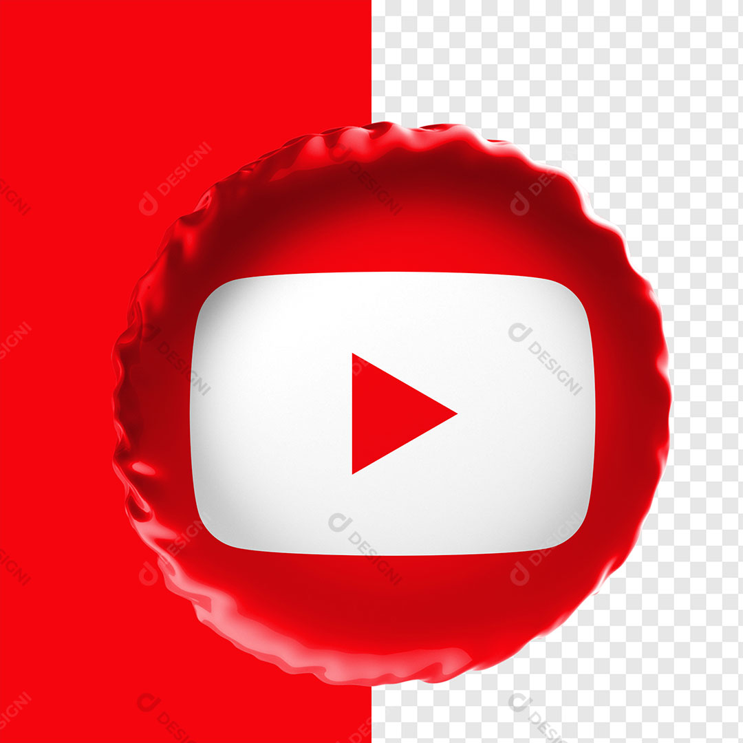 Ícone 3D Youtube Logo Elemento Para Composição PNG Transparente