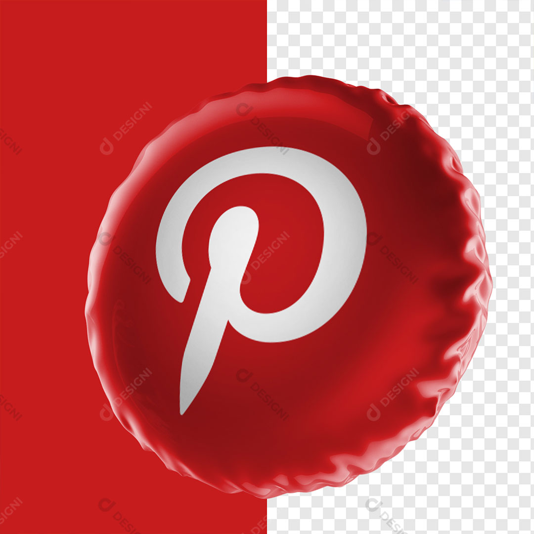 Ícone 3D Pinterest Logo Elemento Para Composição PNG Transparente