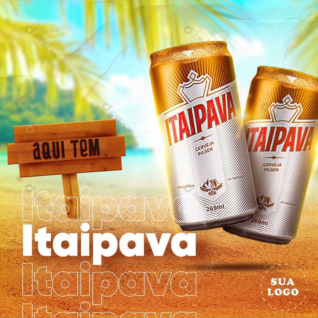 Post Distribuidora Aqui Tem Itaipava Social Media PSD Editável