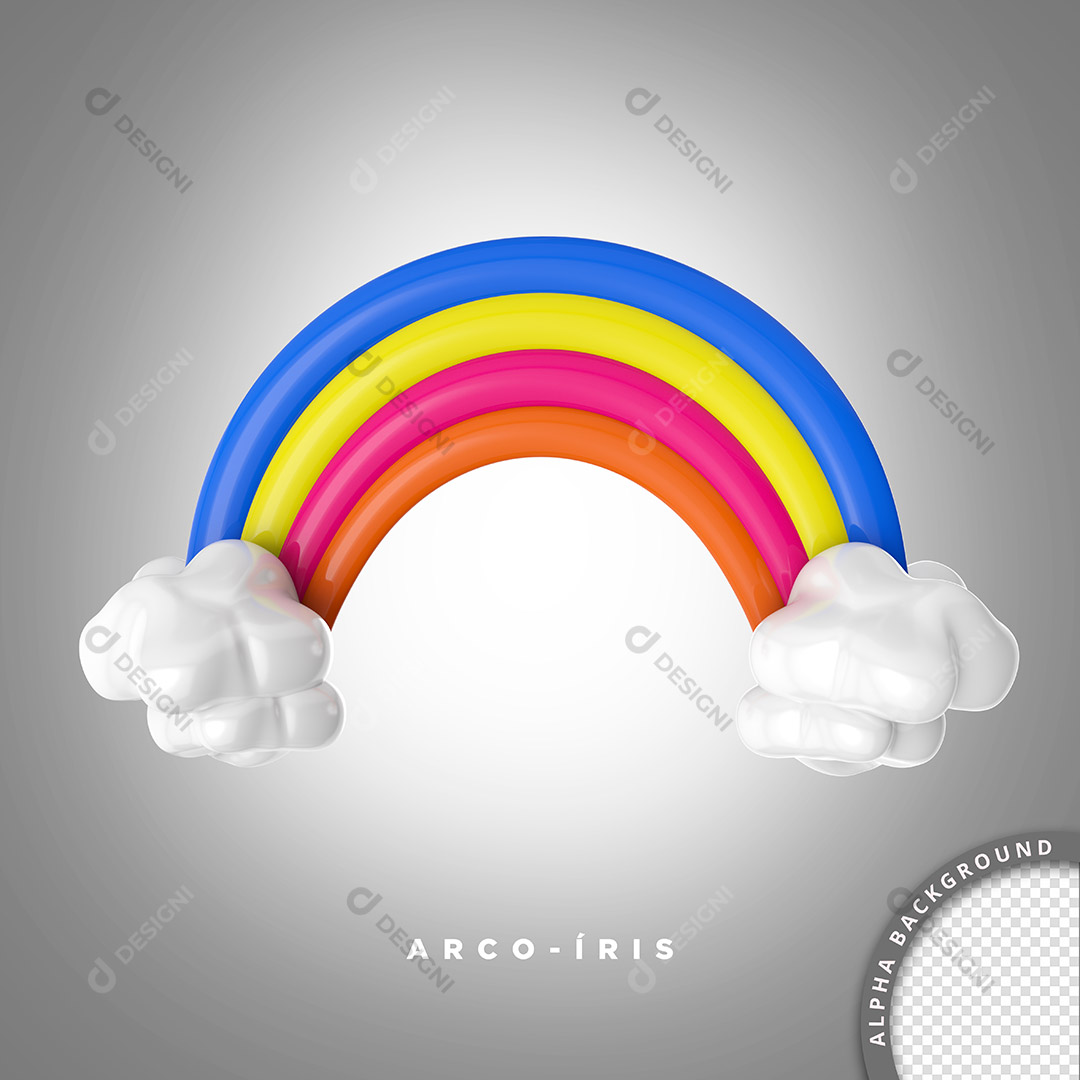 Arco-íris Elemento 3D Cartoon