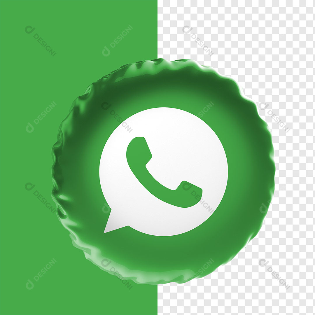 Ícone 3D WhatsApp Para Composição PNG Transparente Sem Fundo