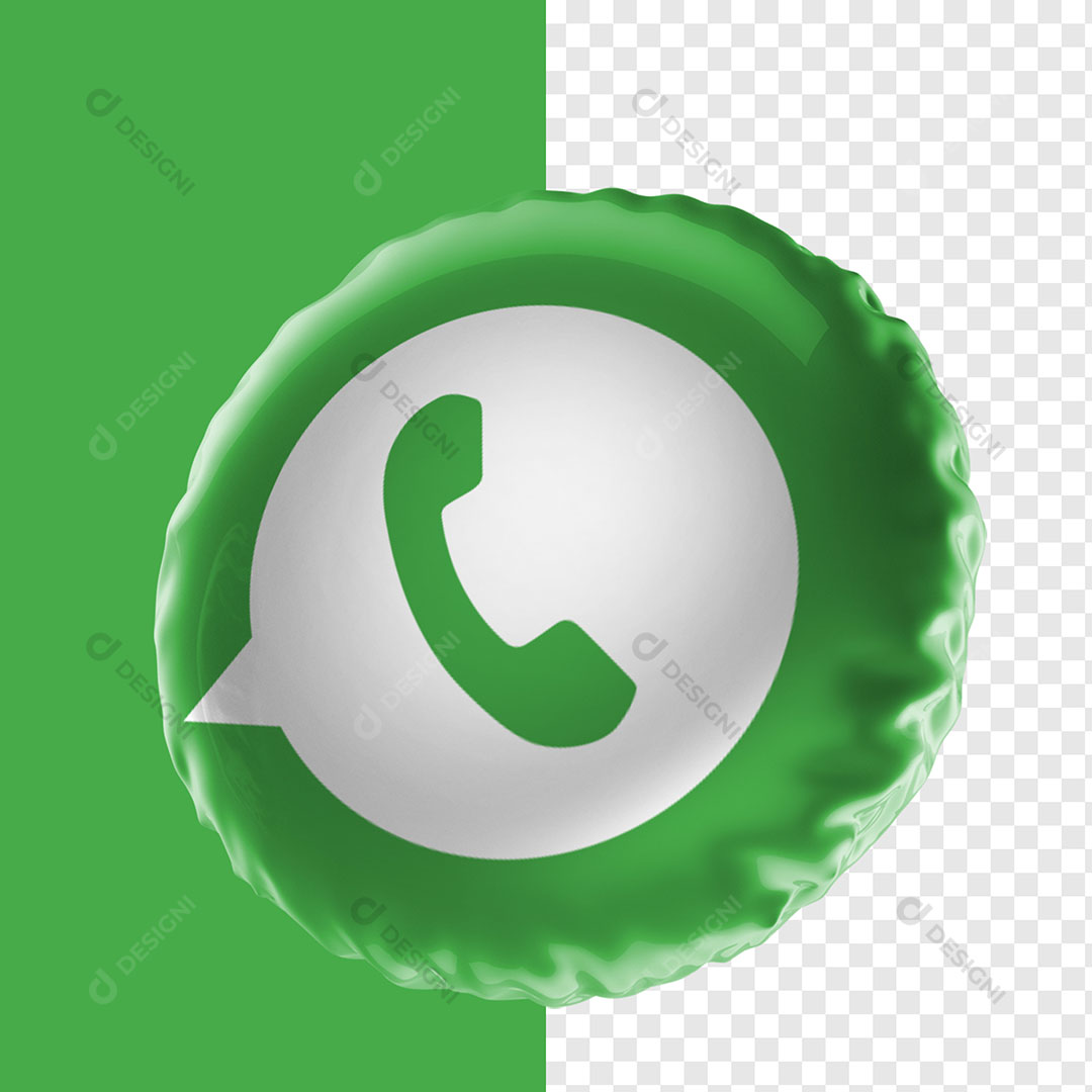 Ícone 3D WhatsApp Para Composição PNG Transparente Sem Fundo