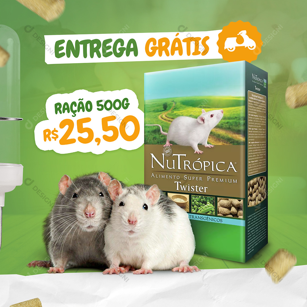 Ração de Roedores NuTrópica Social Media PSD Editável
