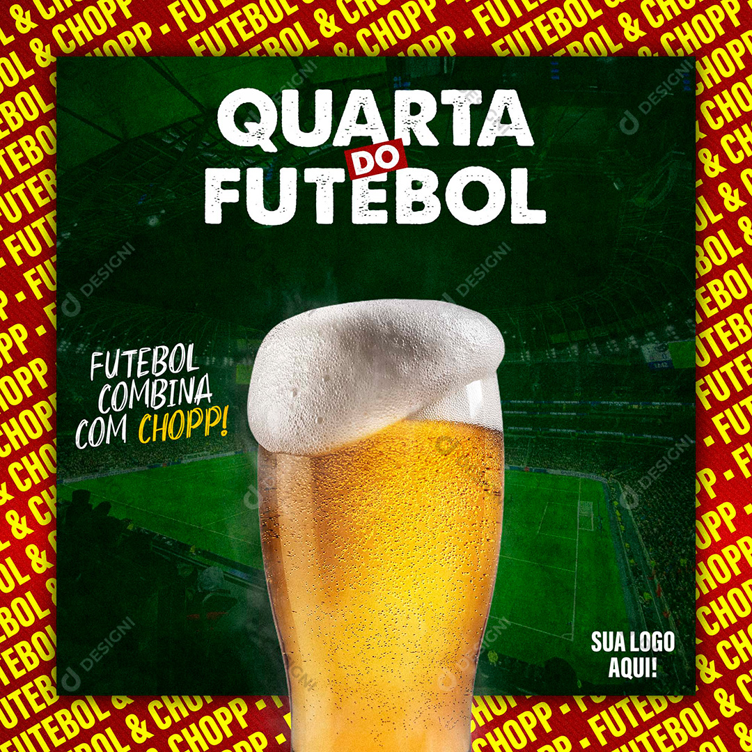 Quarta do Futebol Chopp Social Media PSD Editável