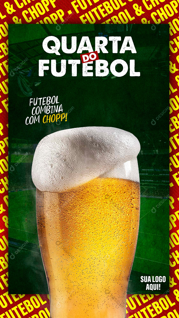 Quarta do Futebol Chopp Stories Social Media PSD Editável