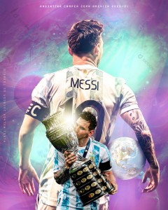 Flyer Jogador de Futebol Lionel Messi Social Media PSD Editável