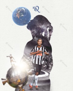 Flyer Jogador de Futebol Ronaldinho Gaúcho Social Media PSD Editável