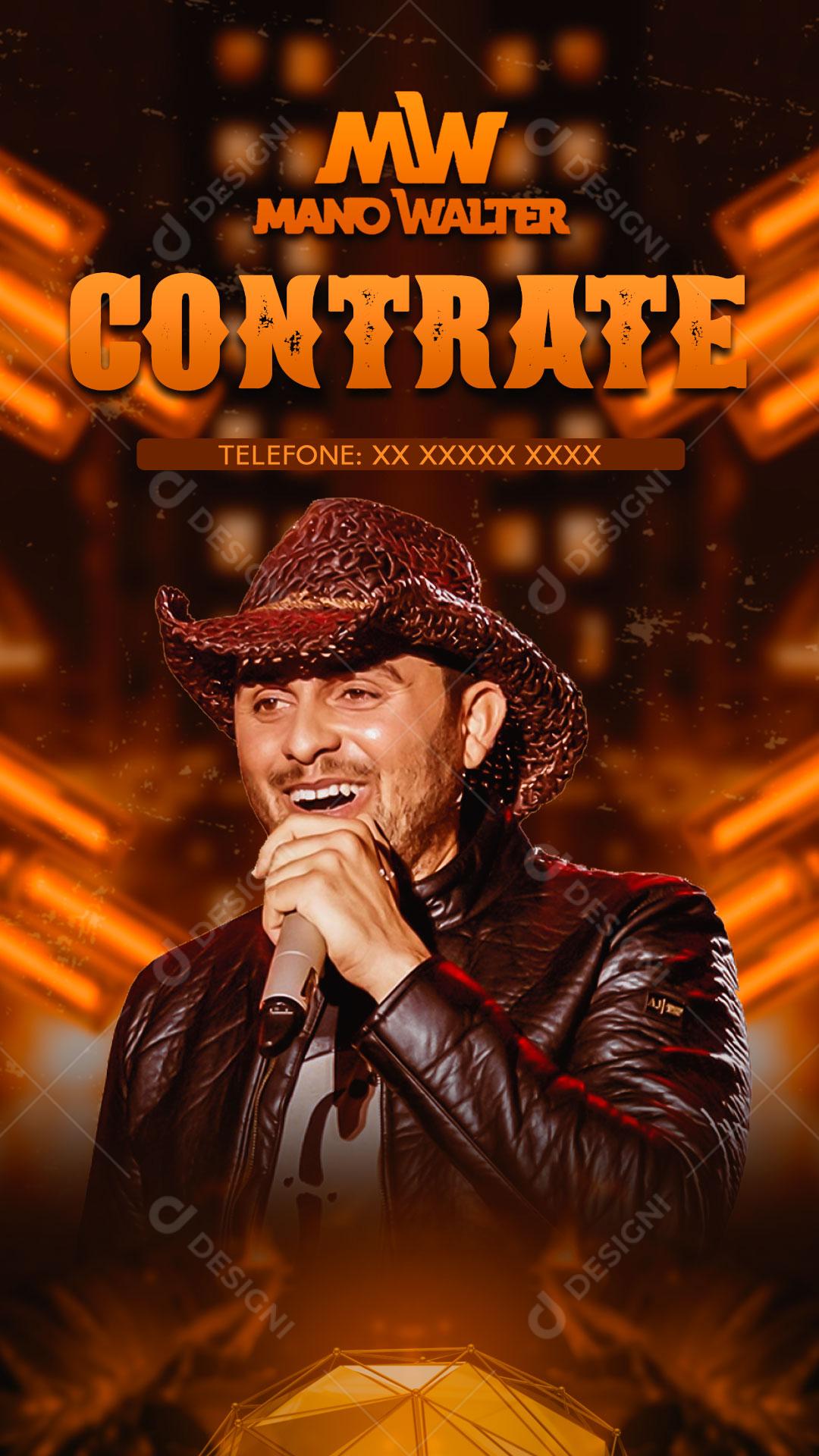 Flyer Show Evento Contrate Artista Mano Walter Social Media PSD Editável