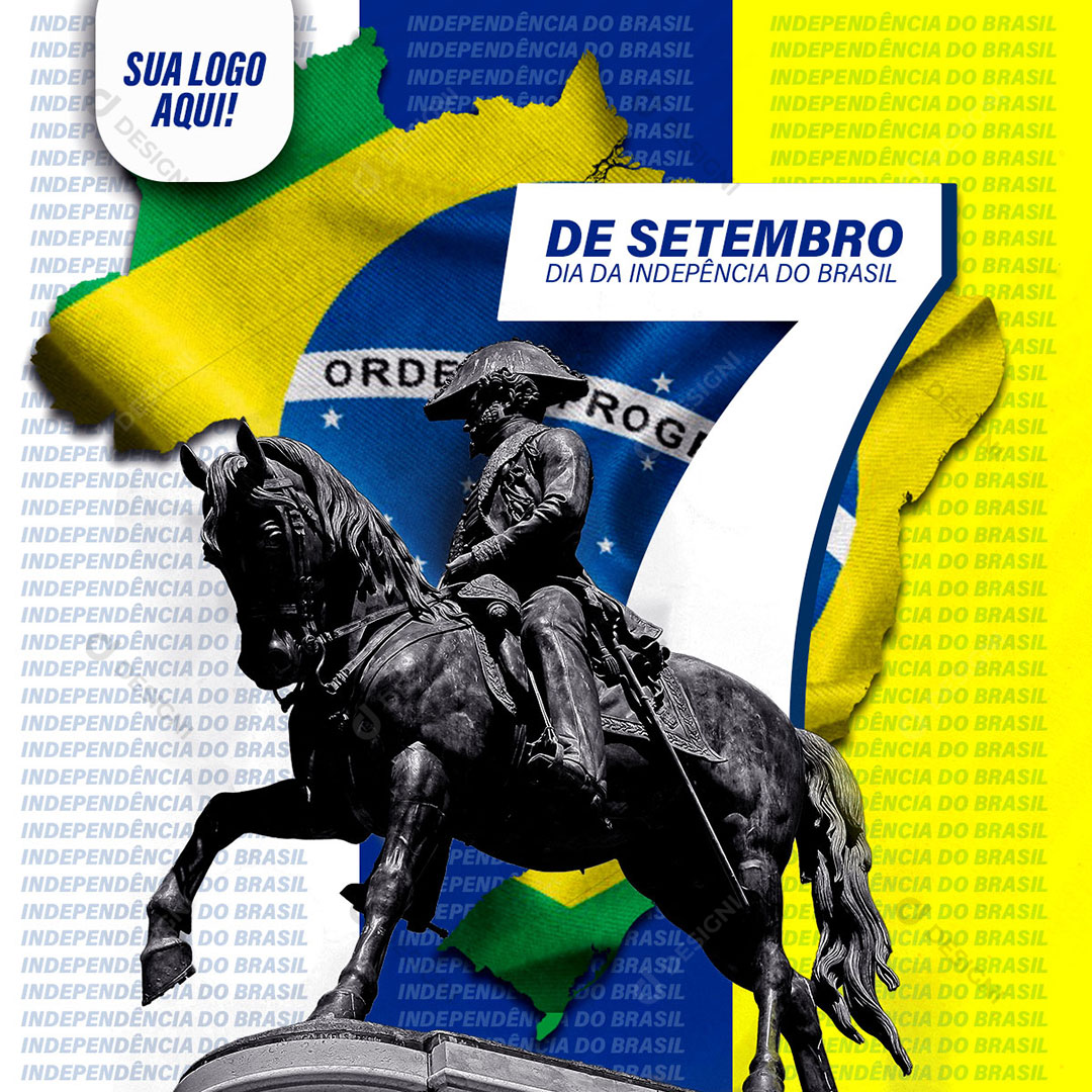 Post Feed Data Comemorativa 7 de Setembro Social Media PSD Editável