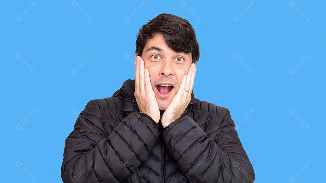 Casa Com um Olhar de Espanto e as Mãos no Rosto Imagem JPG