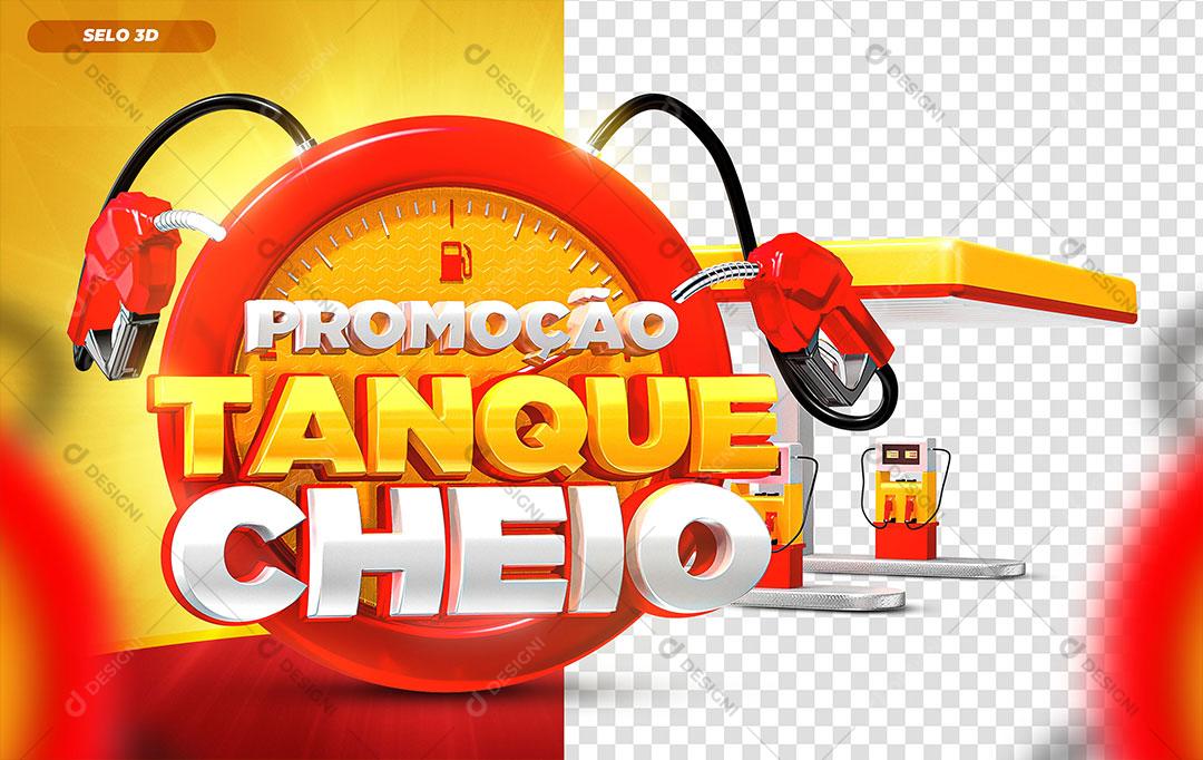 Promoção Tanque Cheio Selo 3D Vermelho Para Composição PSD