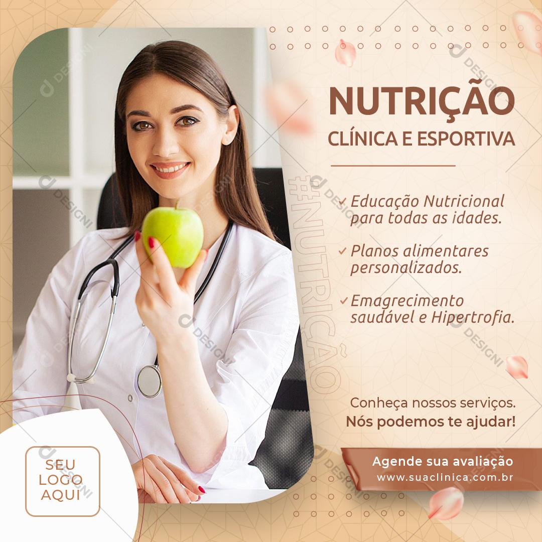 Nutrição Clínica e Esportiva Social Media PSD Editável
