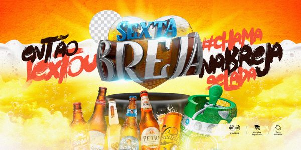 Post Banner Distribuidora Então Sextou Bebidas Social Media PSD Editável