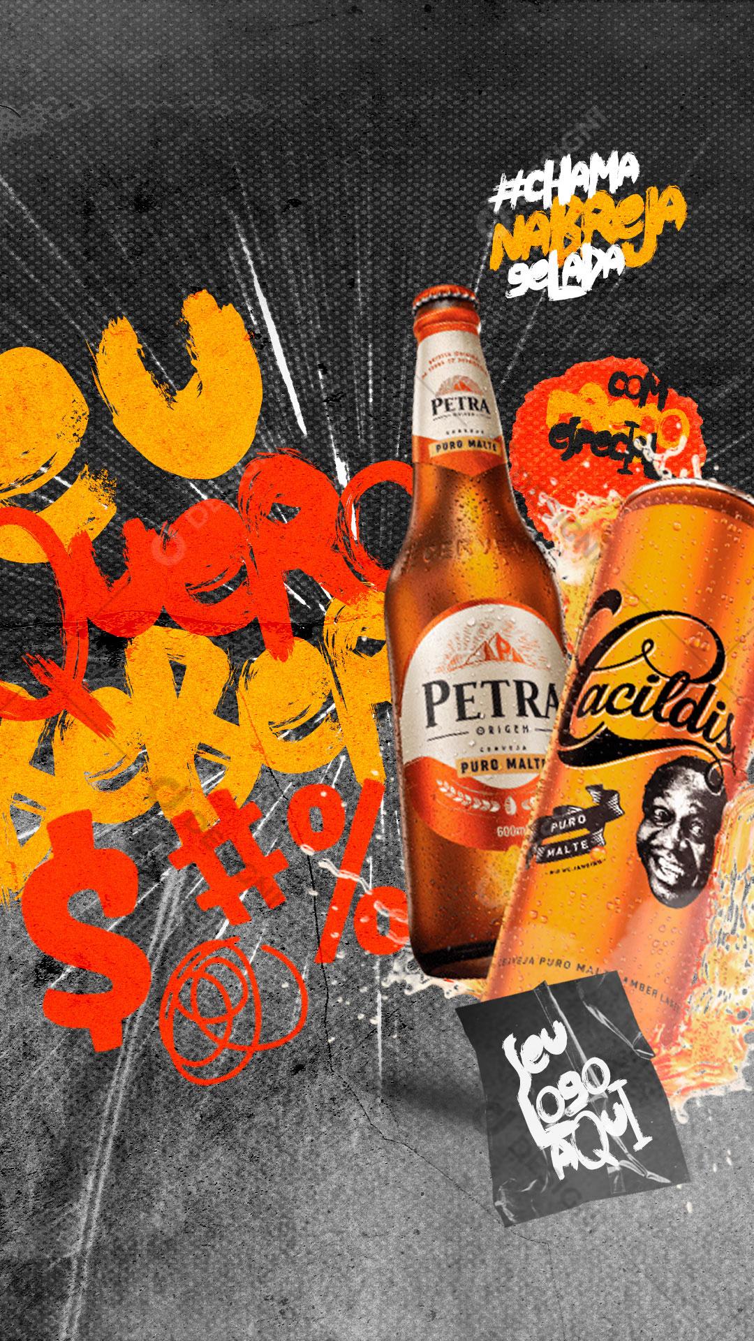 Post Story Distribuidora Eu Quero Beber Cerveja Social Media PSD Editável