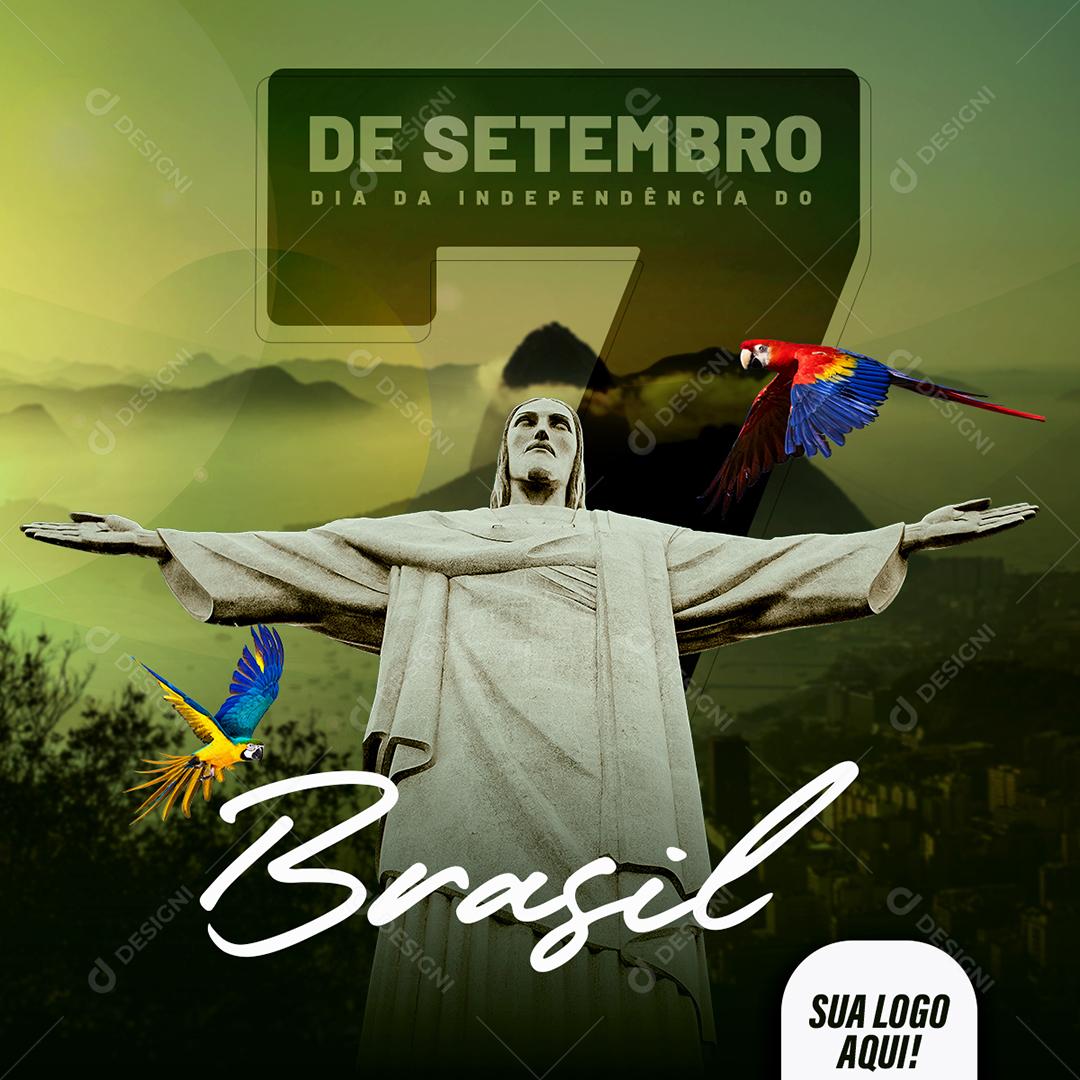 Post Data Comemorativa 7 de Setembro Social Media PSD Editável