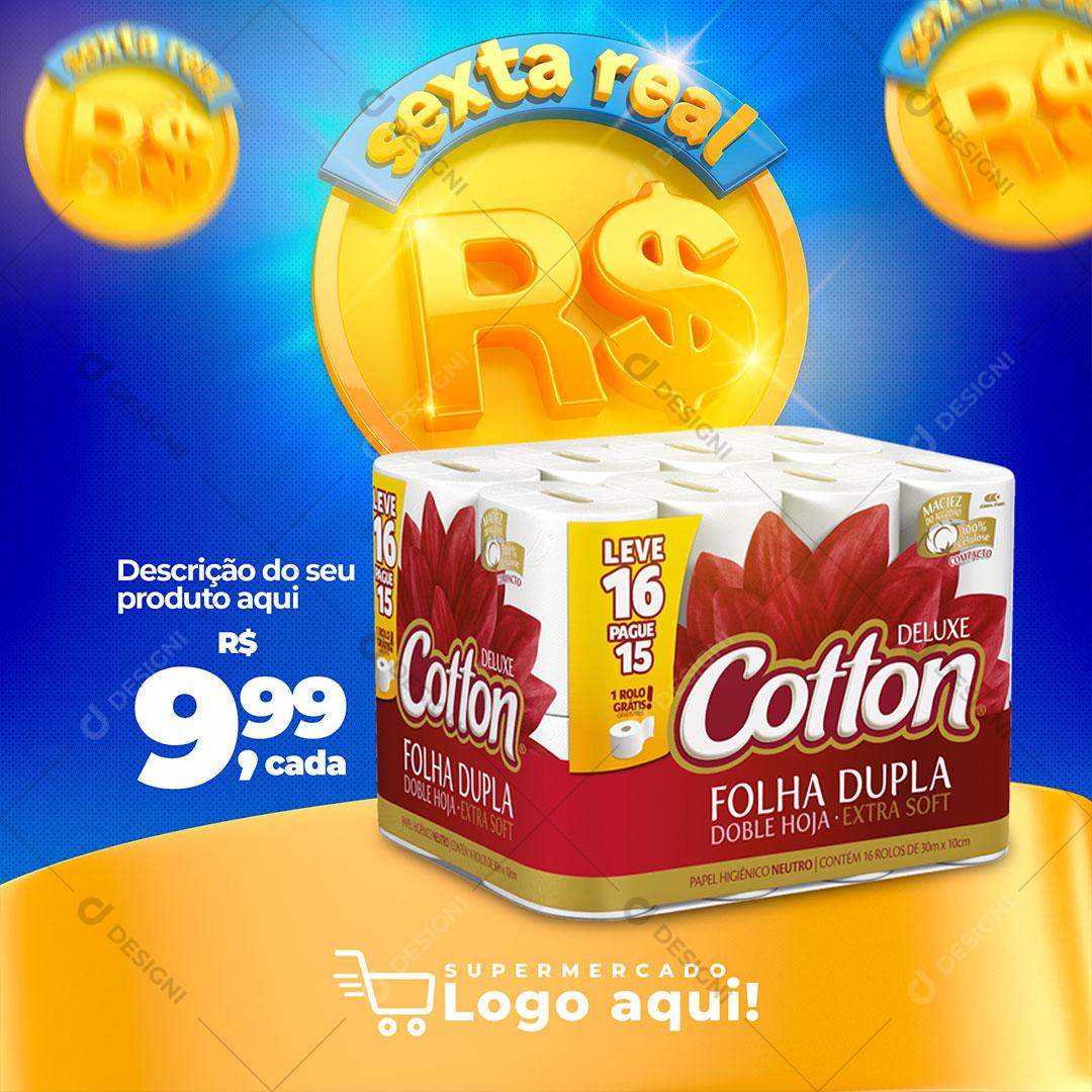 Post Supermercado Sexta Real Produto Social Media PSD Editável