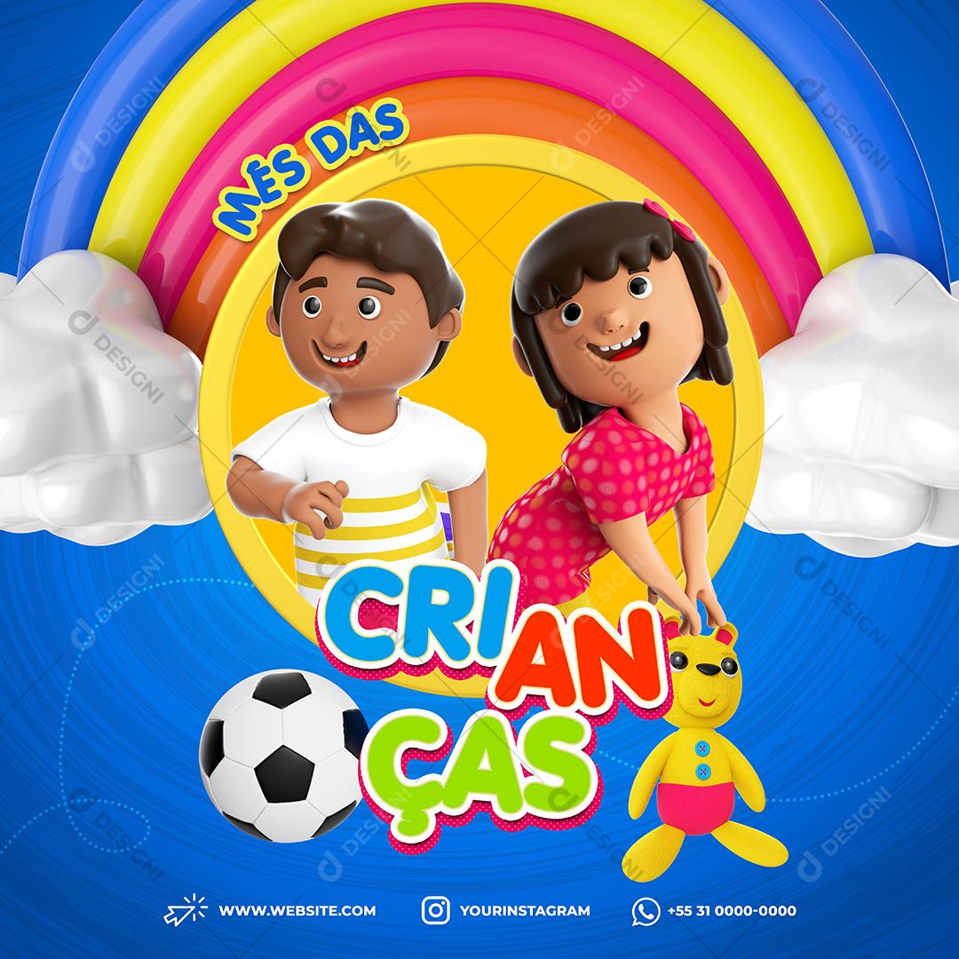 Mês das Crianças Social Media PSD Editável