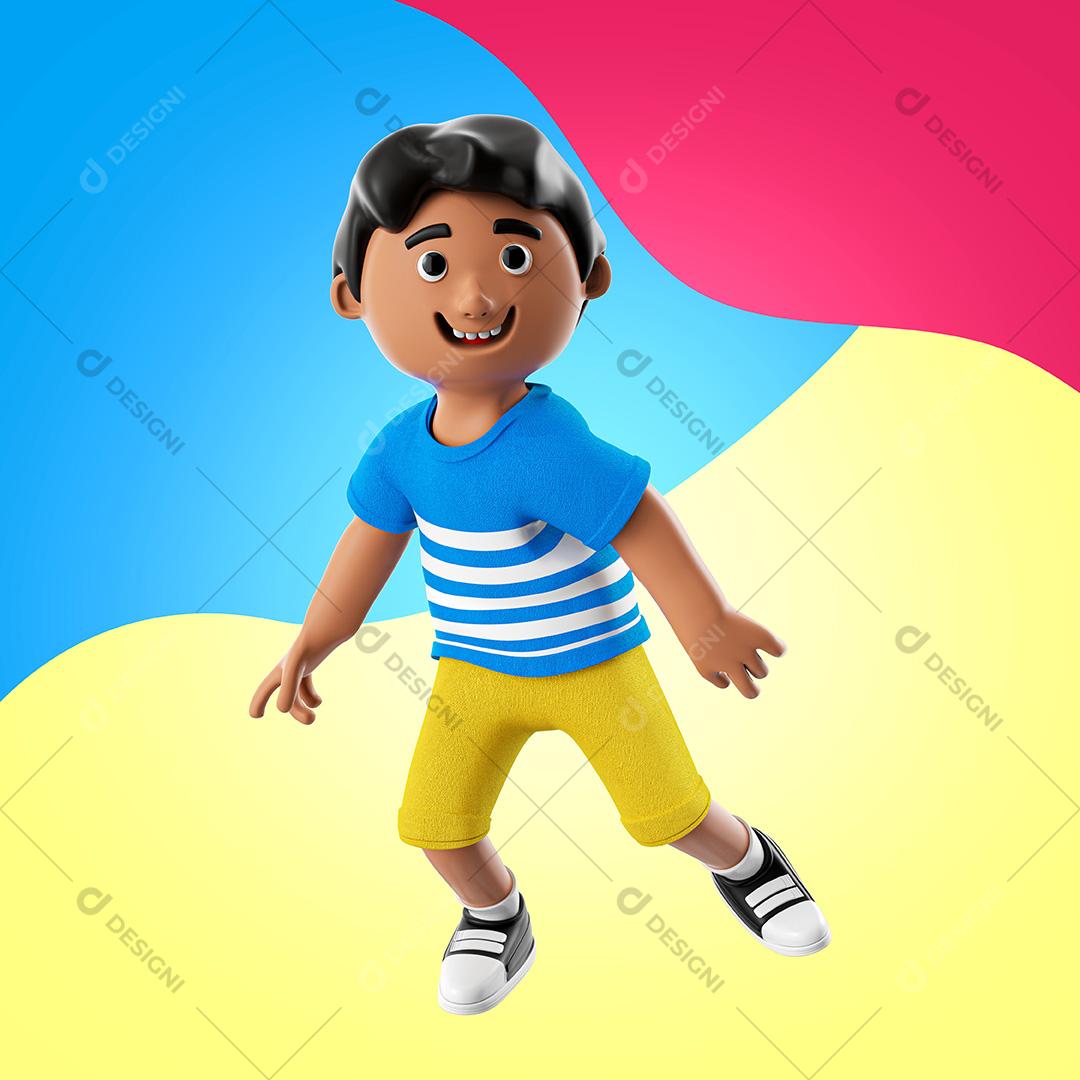 Elemento 3D Criança Menino PSD + PNG Transparente Sem Fundo