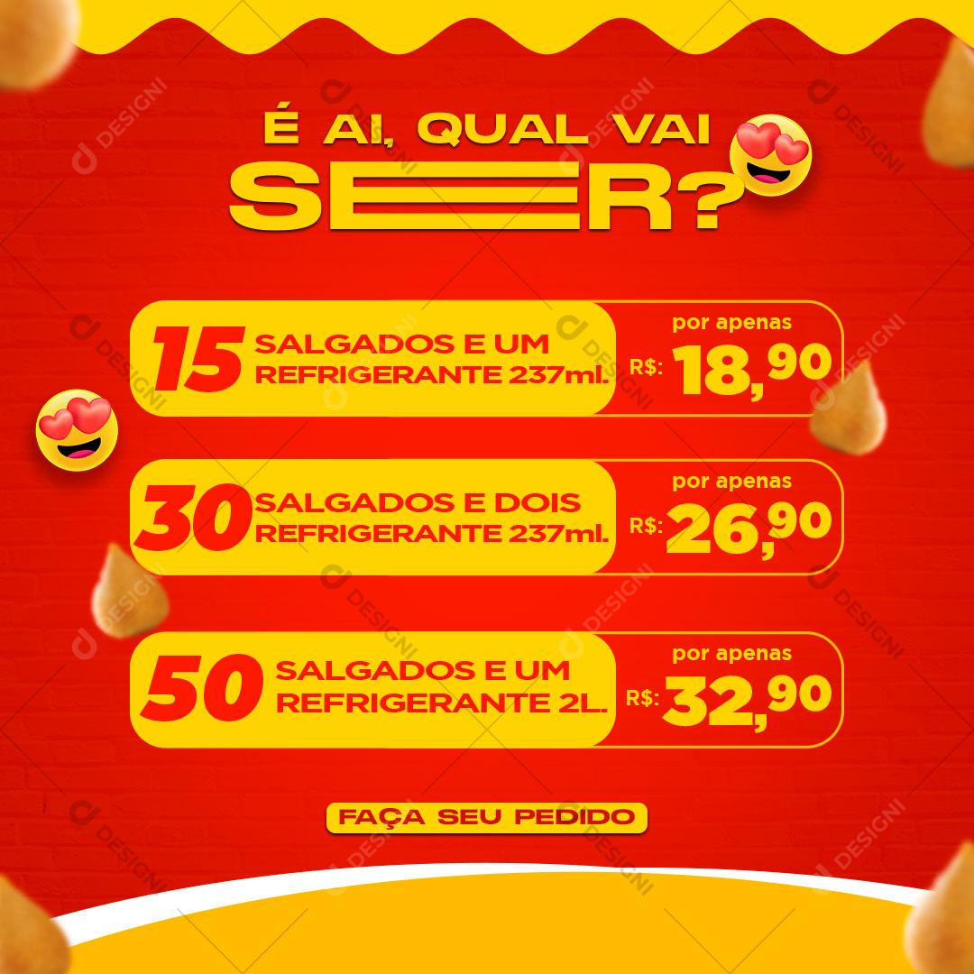 Post Feed Panificadora é Ai Qual Vai Ser Salgados Social Media PSD Editável