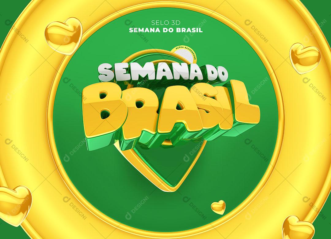 Semana do Brasil Selo 3D Para Composição PSD Editável