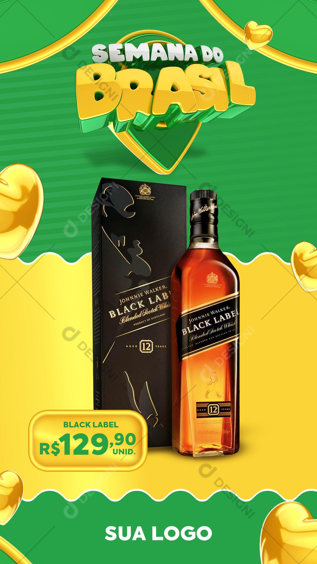 Post Story Distribuidora Semana do Brasil Bebida Social Media PSD Editável