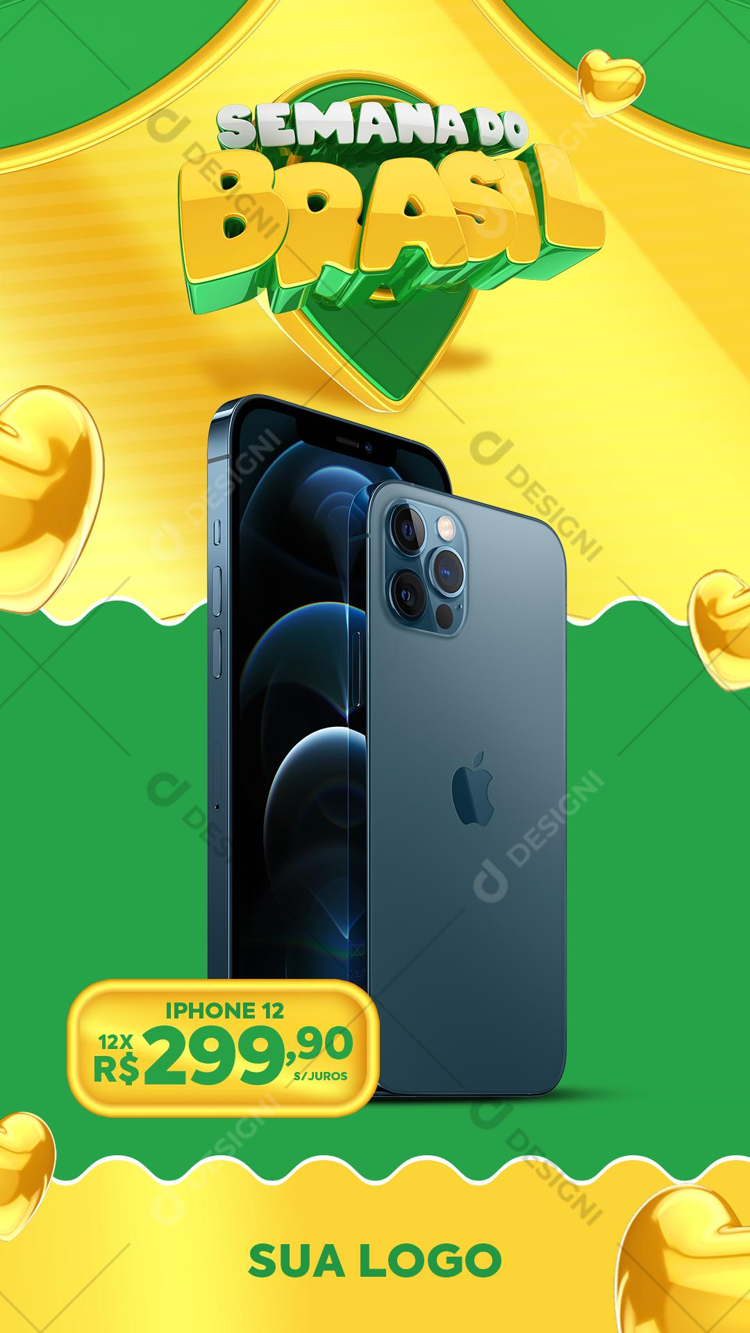 Post Story Loja Semana do Brasil Celular Social Media PSD Editável