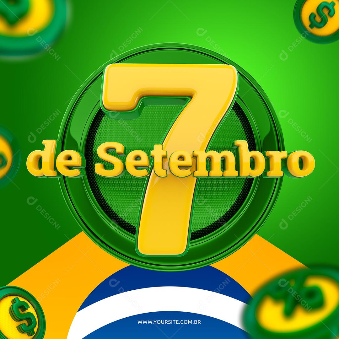 Elemento 3D 7 de Setembro Independência do Brasil PSD