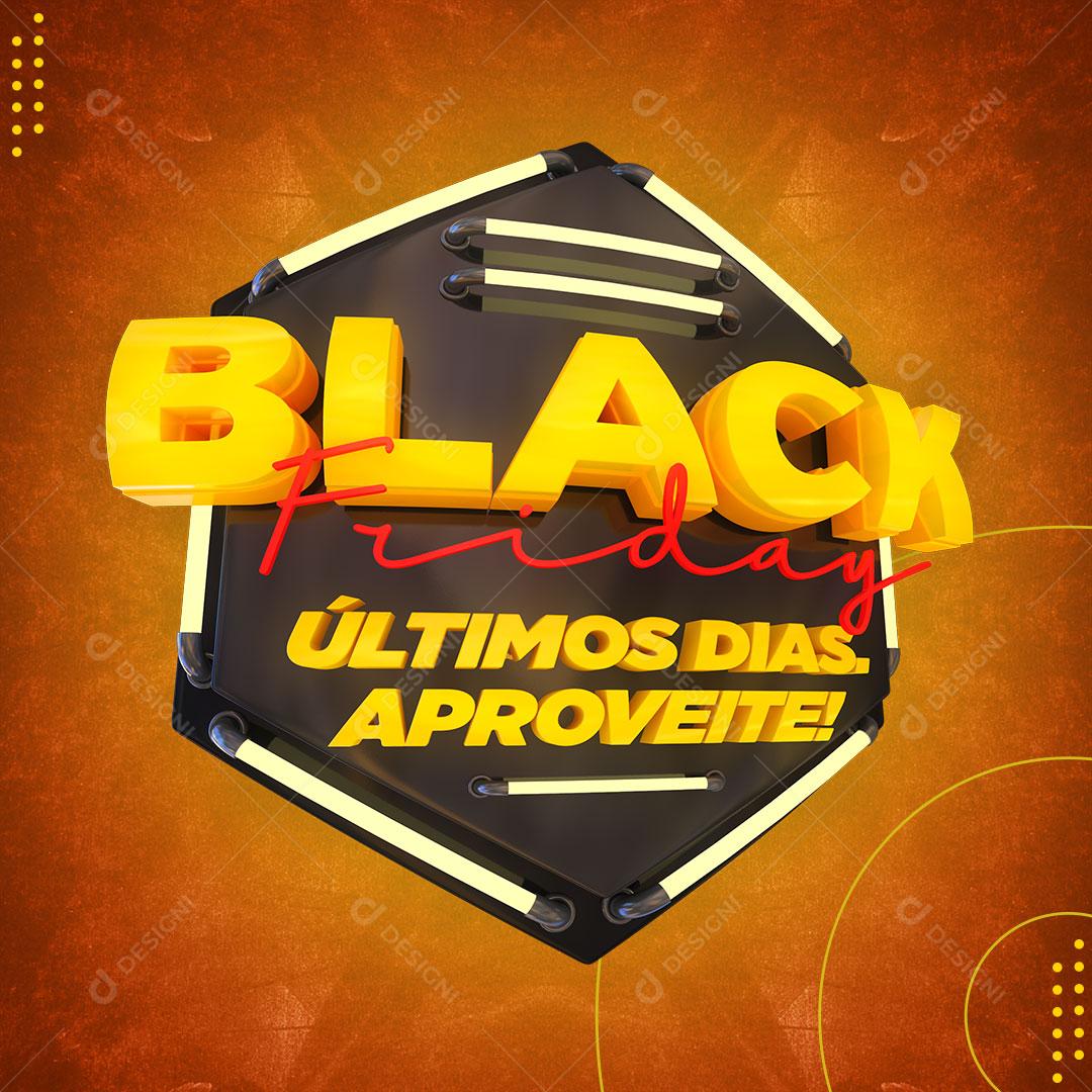 Black Friday Selo 3D Para Composição PSD + PNG Transparente