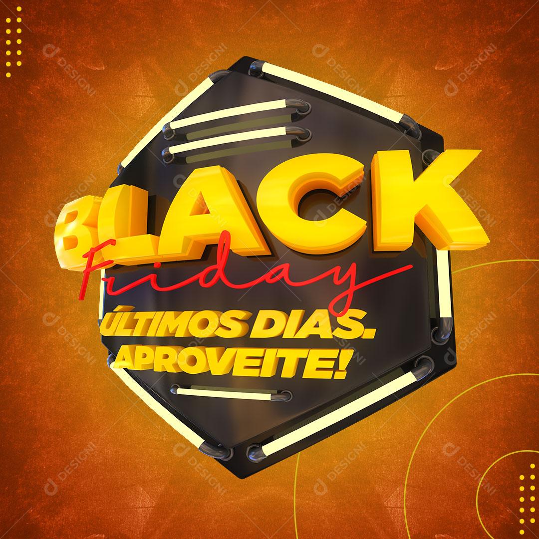 Black Friday Selo 3D Para Composição PSD + PNG Transparente