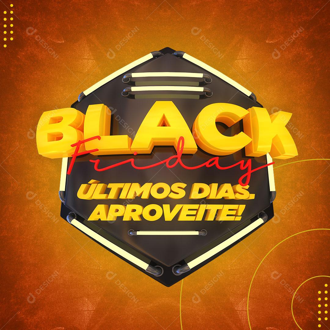 Black Friday Selo 3D Para Composição PSD + PNG Transparente
