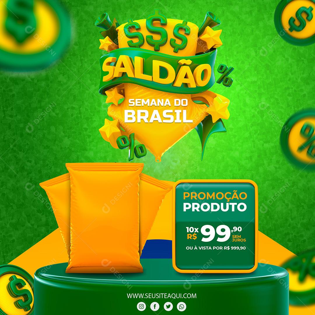 Venda de Produtos Promoção 7 de Setembro Social Media PSD Editável